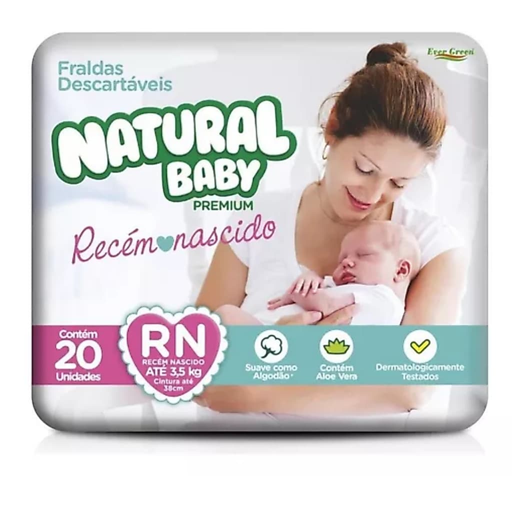 Fralda Natural Baby Premium RN - 20 Unidades - Fecho Mágico