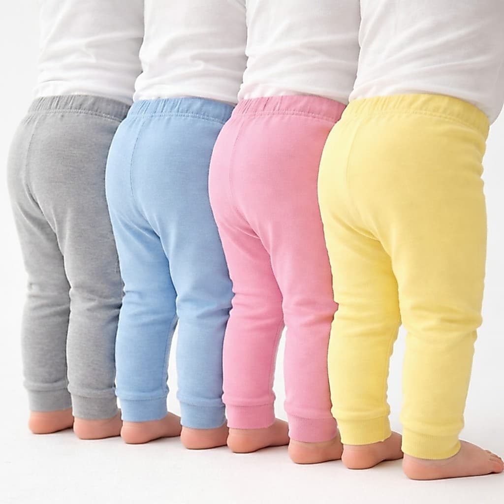Kit 4 Calças Bebê Menino Menina Algodão RN ao GG | Calça Infantil Básica Unissex para Recém-Nascido | Roupa Bebê Enxoval