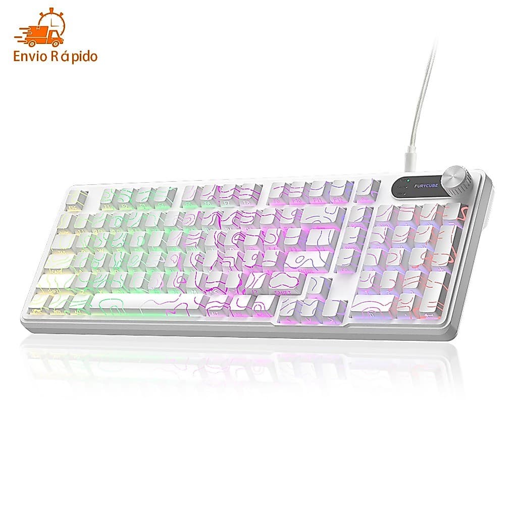 Teclado Gamer Semimecânico Silencioso com RGB Ideal para Jogos e Escritório