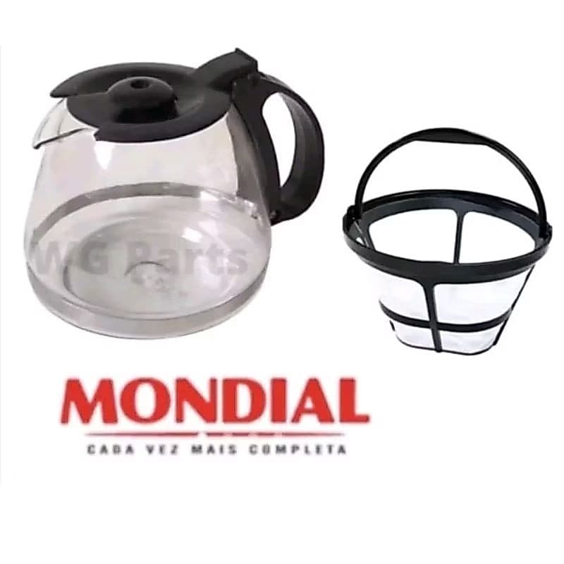 Jarra e Filtro coador Cafeteira Mondial 18 xícaras