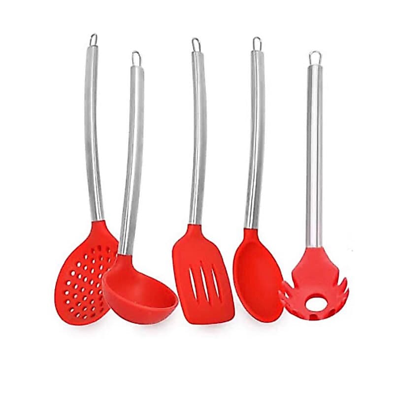 Utensílios Silicone Inox Colher Concha Pegador Espátulas