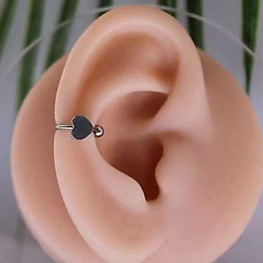 Kit 2 piercing com Trevo de quatro folhas em formato de u gancho parafuso fivela gancho de orelha
