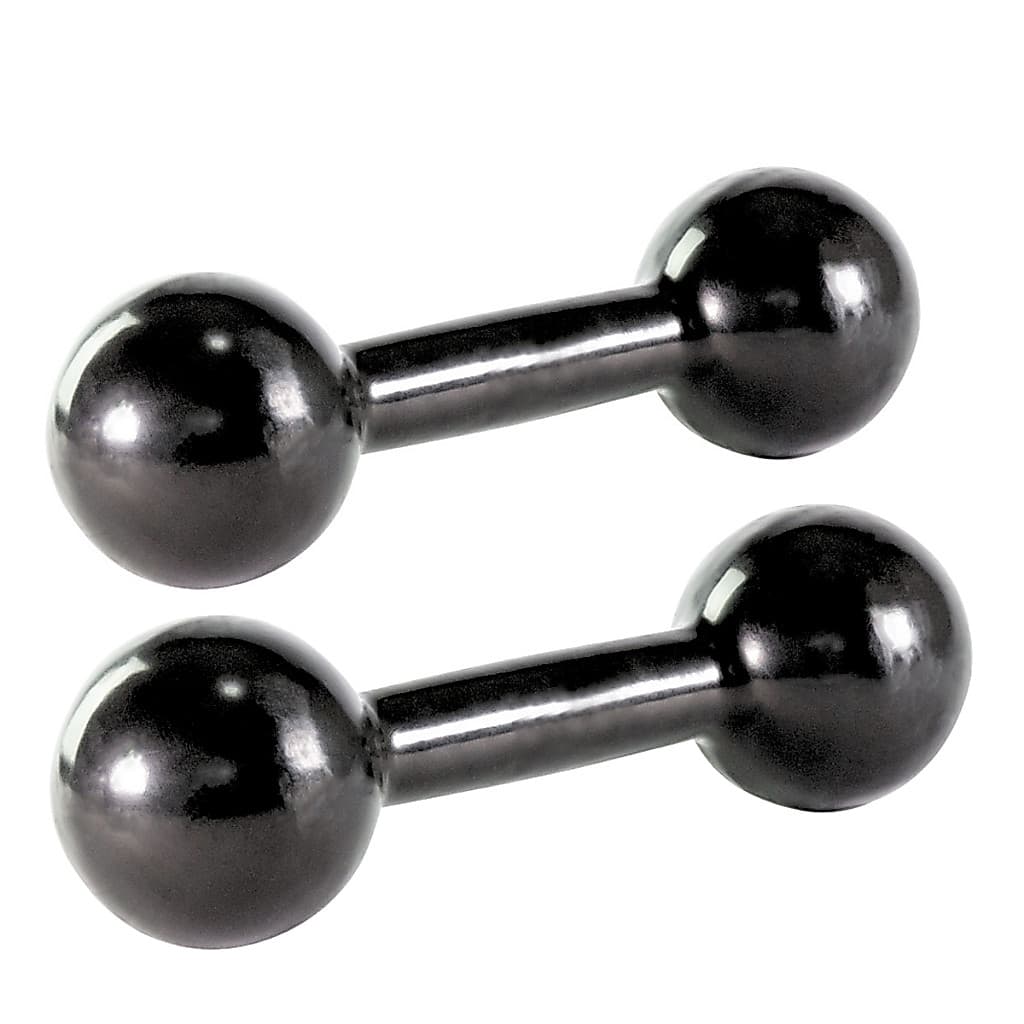 Kit 2 Halter Bola Emborrachado 1kg Preto