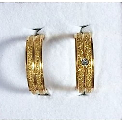 Par de Aliança Jateado Dourado Casamento Noivado 6mm Aço Inox 316L