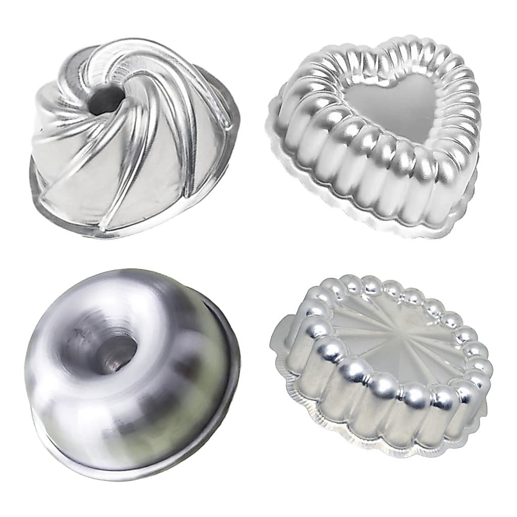Kit 4x Mini Formas De Bolo Decorado Alumínio 9x4cm Sortidos