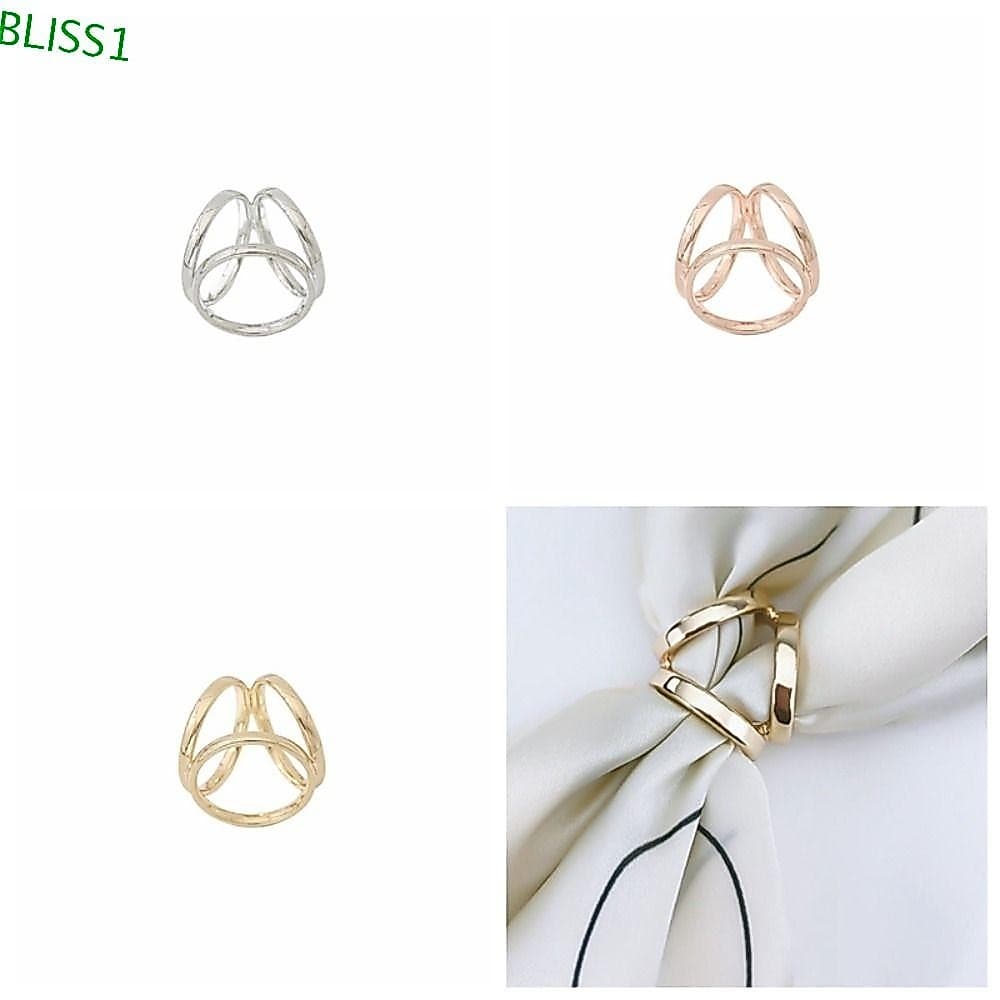 BLISS1 Fivela De Lenços De Três Anéis , Liga Redonda , Multifuncional Estilo Coreano Broche Cachecol Anel Feminino