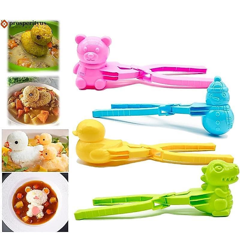 [PPTS] Bonito Em Forma De Du Molde De Arroz Clipe Crianças Ao Ar Livre Plástico DIY Fabricante De Bola De Neve Sushi Com