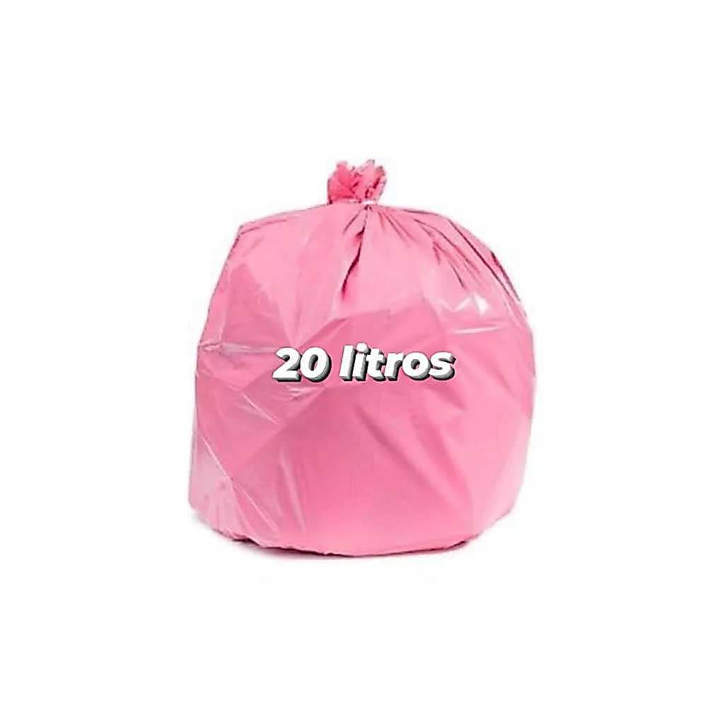 25 UND SACO DE LIXO ROSA PERFUMADO 20 LITROS