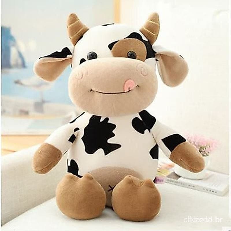 Boneca de Vaca Fofa de 30cm, Brinquedo de Pelúcia de Vaca Bebê, Presente de Aniversário para Crianças 8824