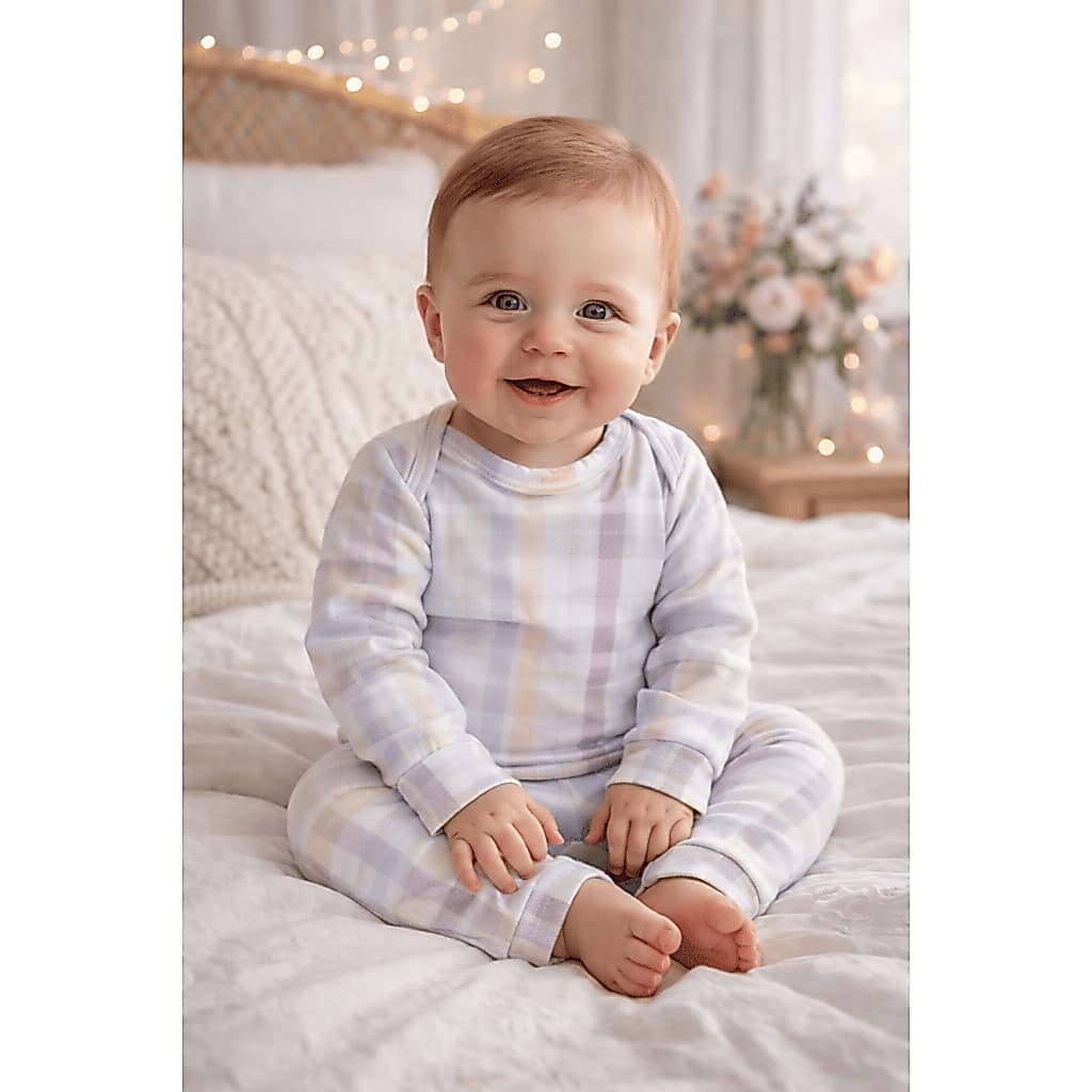 Conjunto Térmico Quentinho Bebê Pagão Menino Menina Inverno Longo Xadrez
