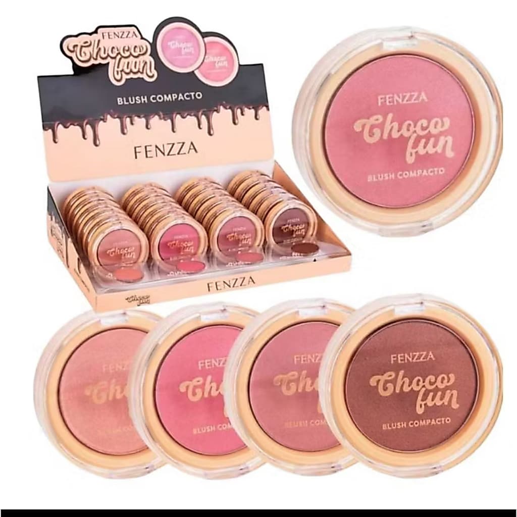 Blush Compacto Fenzza com  Cores Harmoniosas para Definição Facial unitario