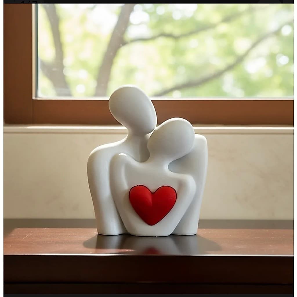 Escultura Abstrata Minimalista Decoração Casal Sala Estatueta Presente Especial Namorado