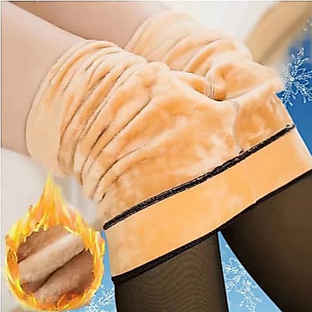 Meia-Calça Feminina Legging Térmica Forrada Peluciada de Lã Super Elástica Slim
