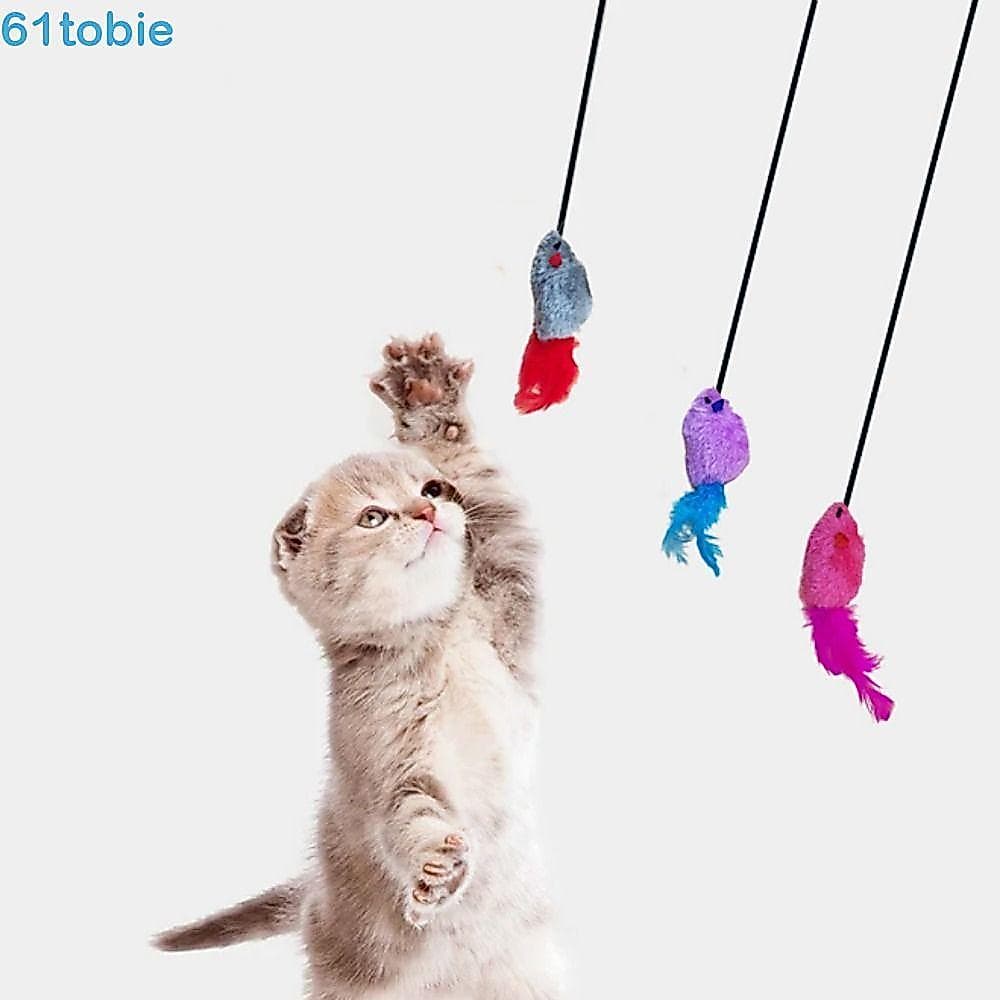 TOBIE Pendurado Mouse Gato Brinquedo , Pelúcia/Pena Soando Soundmaking , Saltando