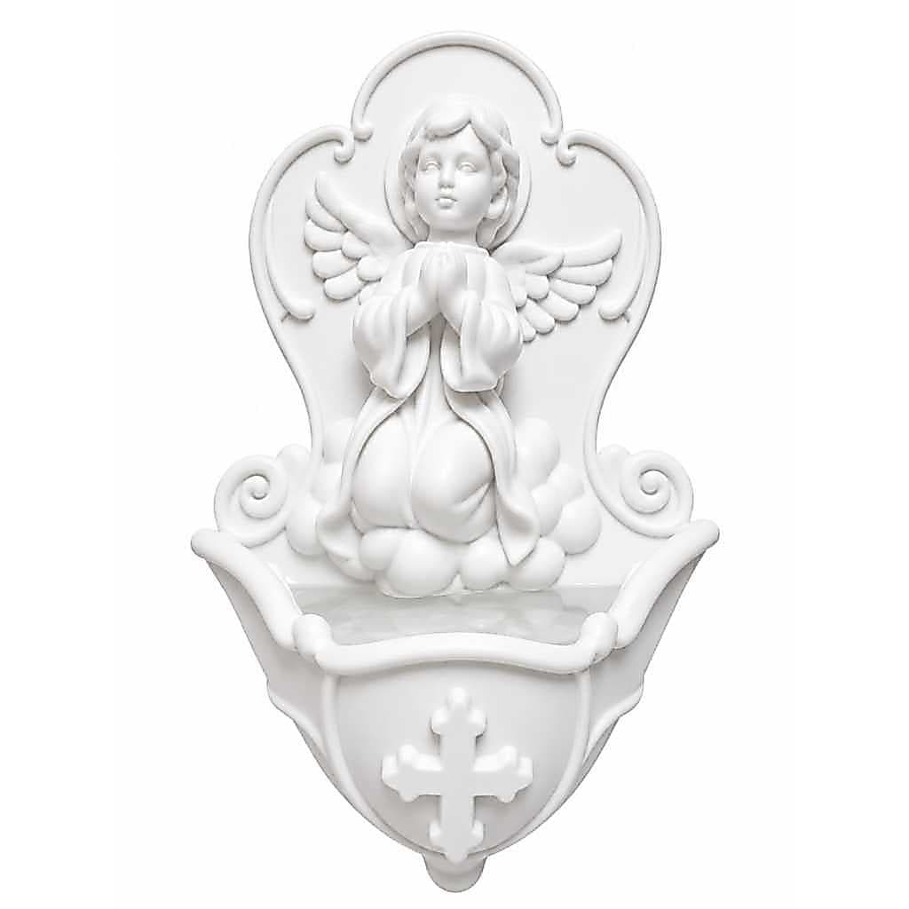 Pia de Água Benta Decorativa 15cm em impressão 3D | Decoração Religiosa Católica