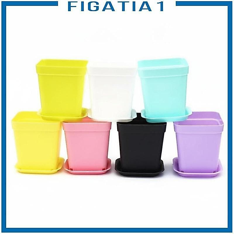 [Figatia1] Plantador De Suculentas Colorido Design Minimalista Vaso Pequeno Quadrado Suculento Inclui Pires Corresponden