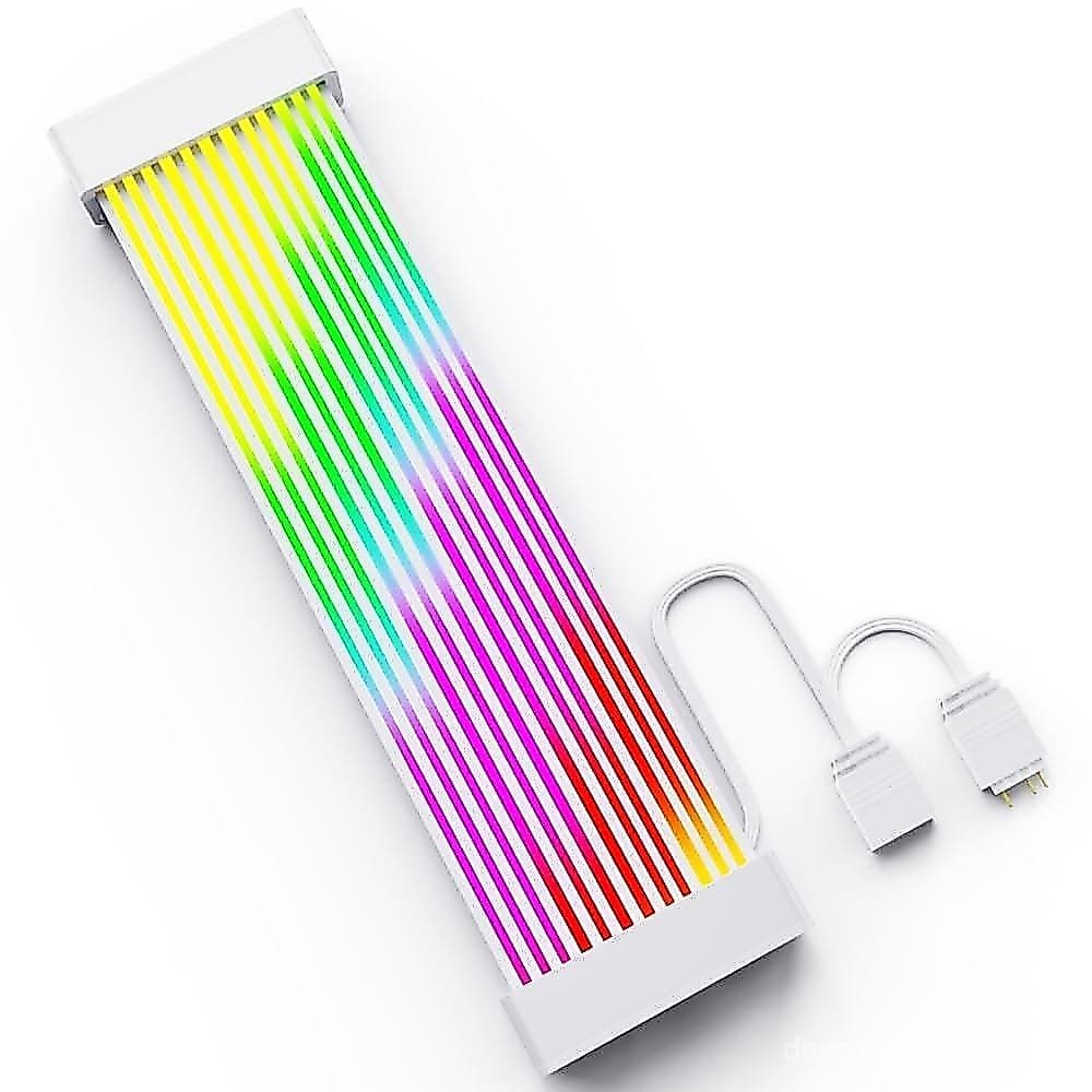 Kit de Capas para Cabos RGB Compatível com Placa-Mãe de 24 Pinos, Extensão de Cabo ARGB para PSU com Cabo de Extensão de