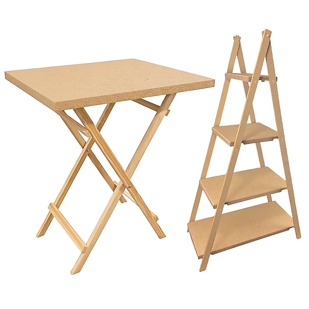 Mesa Retangular Cavalete Escadinha 4 Andares Para Festa Mdf e Pinus Dobrável Desmontavel Cenário Decoração Pegue e Monte