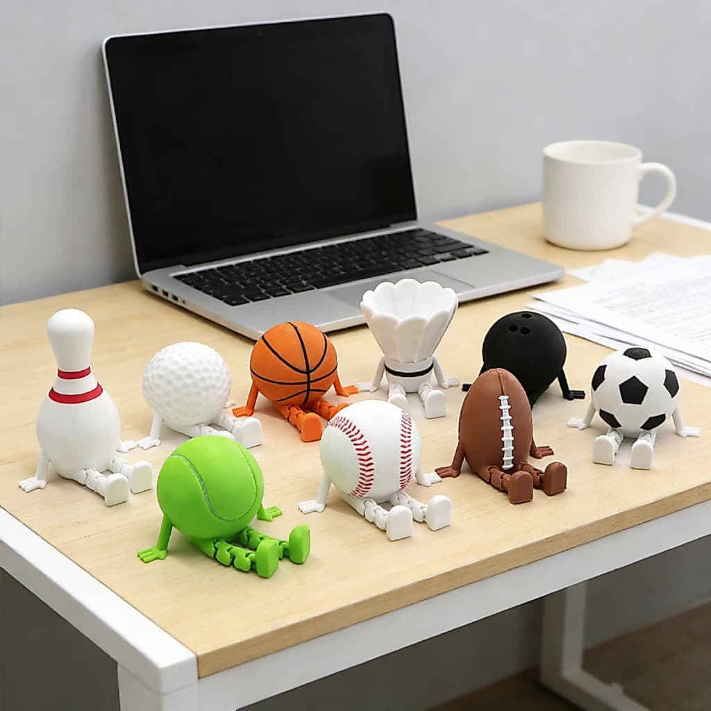 Venda quente estatueta de bola esportiva futebol bola de boliche vôlei Rugby Mini ornamentos brinquedo