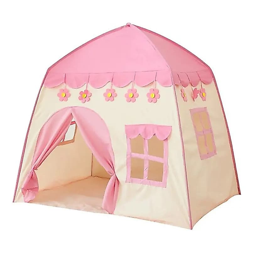 Barraca Infantil Toca Castelinho Rosa Menina Cabana Cor Flores Cor Flores (rosa)