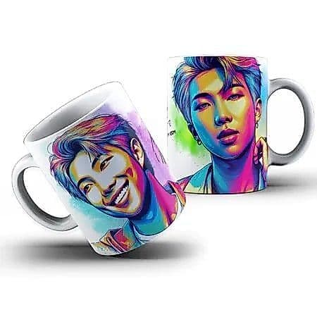 Caneca BTS Suga J-Hope Jungkook RM VJin e Jimin Kpop Colorida Cerâmica Personalizada Promoção2