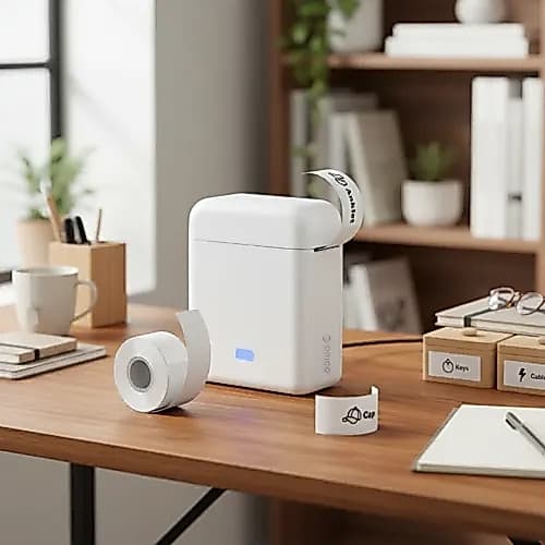 Impressora De Etiquetas Portátil Térmica Branco Bluetooth Sem Tinta