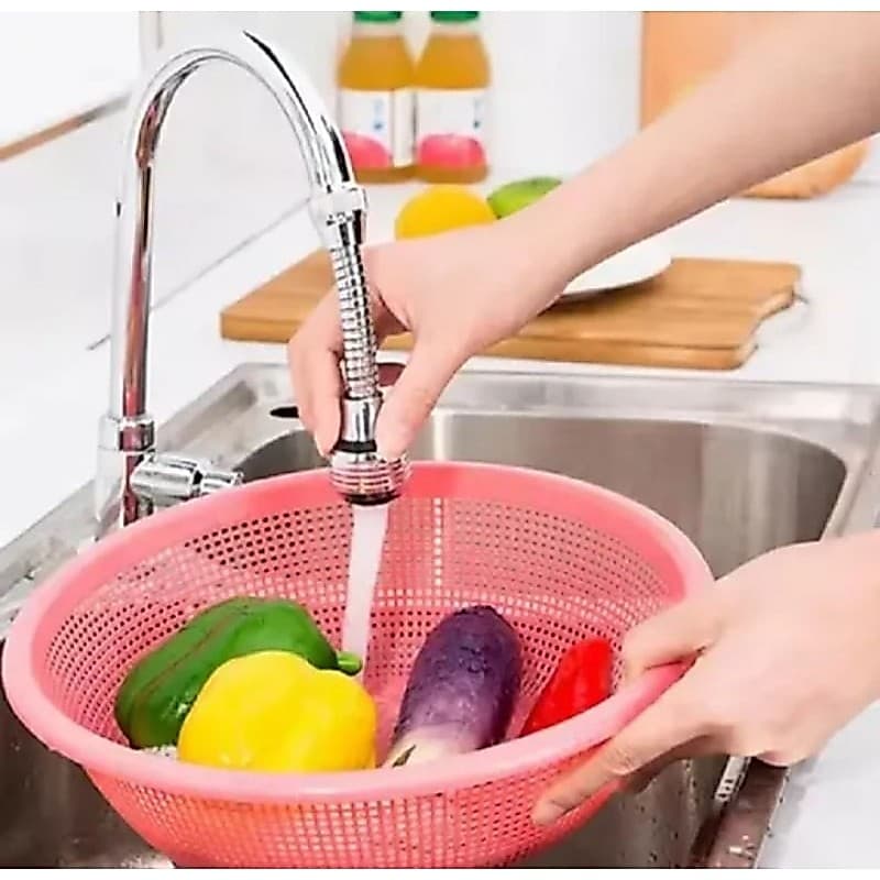 Bico Extensor De Torneira Flexível Inox Rotação 360 Graus