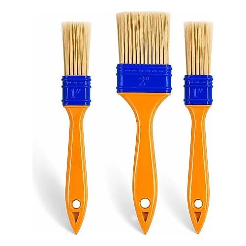 Kit 3 Pincéis Para Pintura 1 e 2 Polegadas Parede Madeira Móveis Artesanato Retoque Multiuso