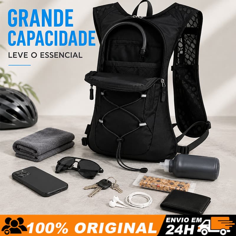 Mochila de Hidratação 1.5L para Bicicleta, Super Leve e Respirável, Ideal para Trilhas, Corrida e Passeios.