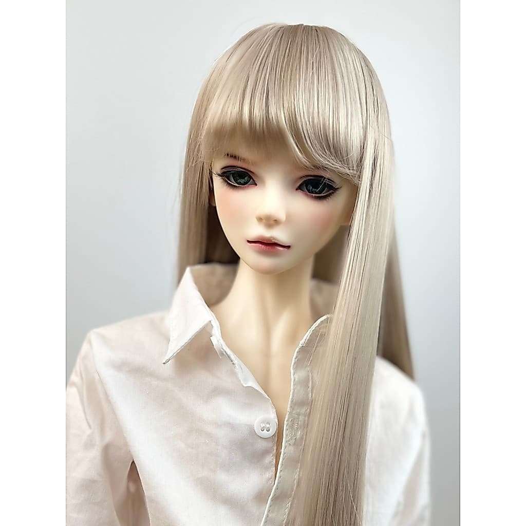 Irmão Kai bjd boneca peruca 3 pontos 4 pontos franja cabelo liso seda macia de alta temperatura leite seda menina boneca