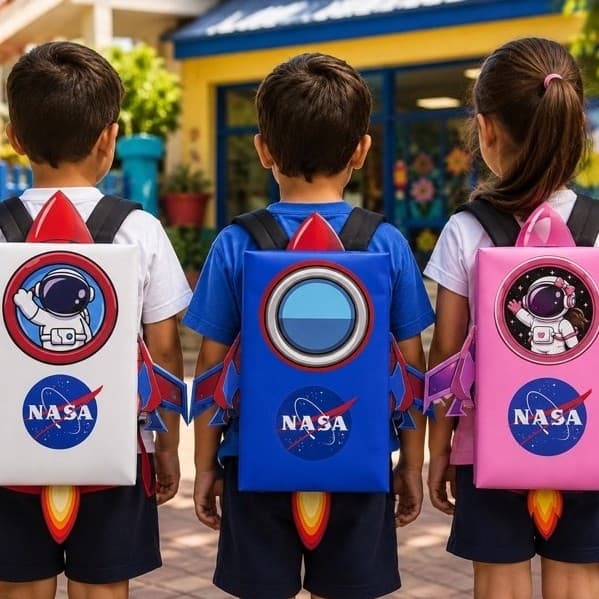 Mochila Maluca ASTRONAUTA Infantil 40x24cm l Já Pronta