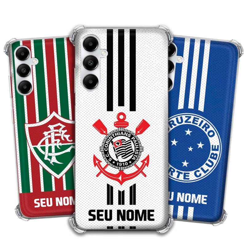 Capa Capinha - Samsung Galaxy A05S - Futebol Times do Brasil Personalizada com nome