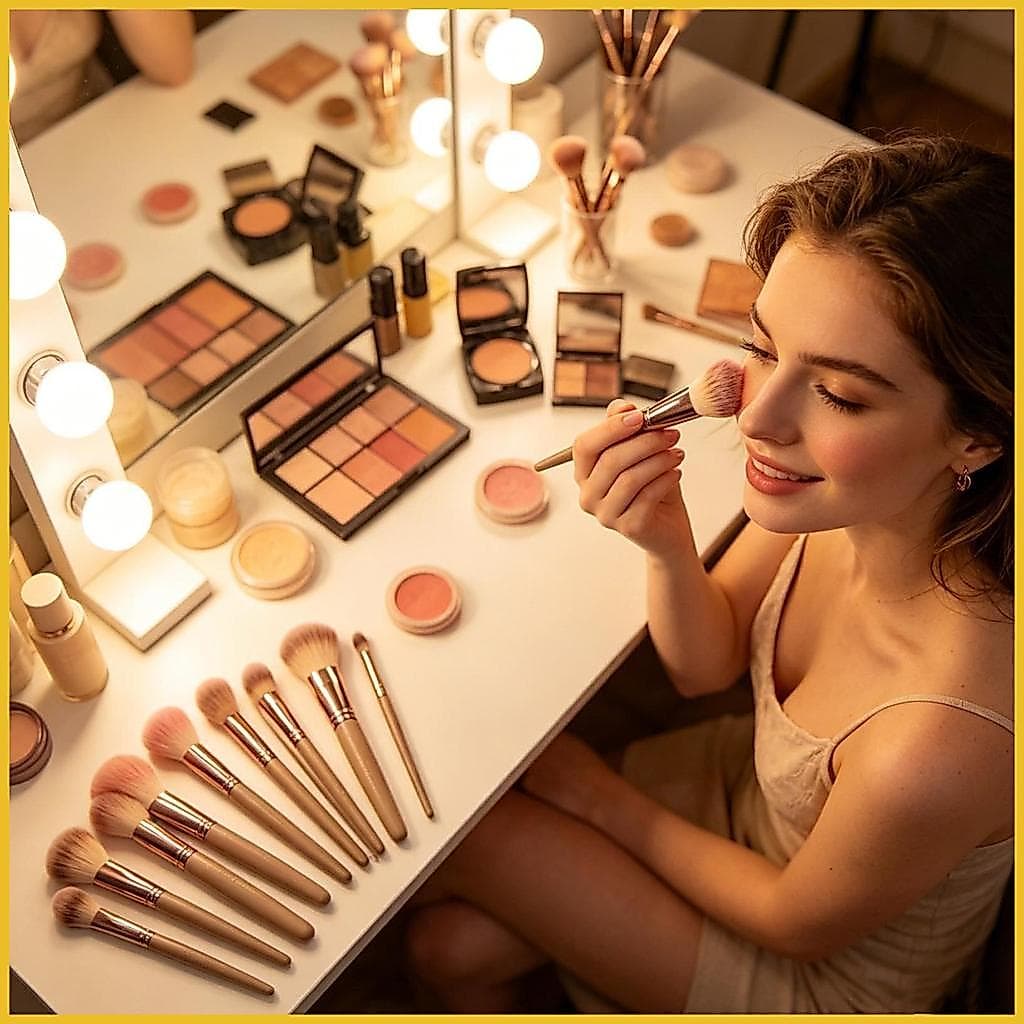Pincéis De Maquiagem 15 Peças Cerdas Macias Misturando Caso Portátil Blush Sombra Fundação Corretivo Iluminador yunkbr