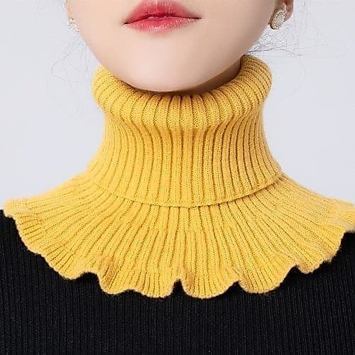 Cachecol cachecol feminino outono inverno quente engrossado pescoço proteção pescoço capa decoração gola alta gola falsa