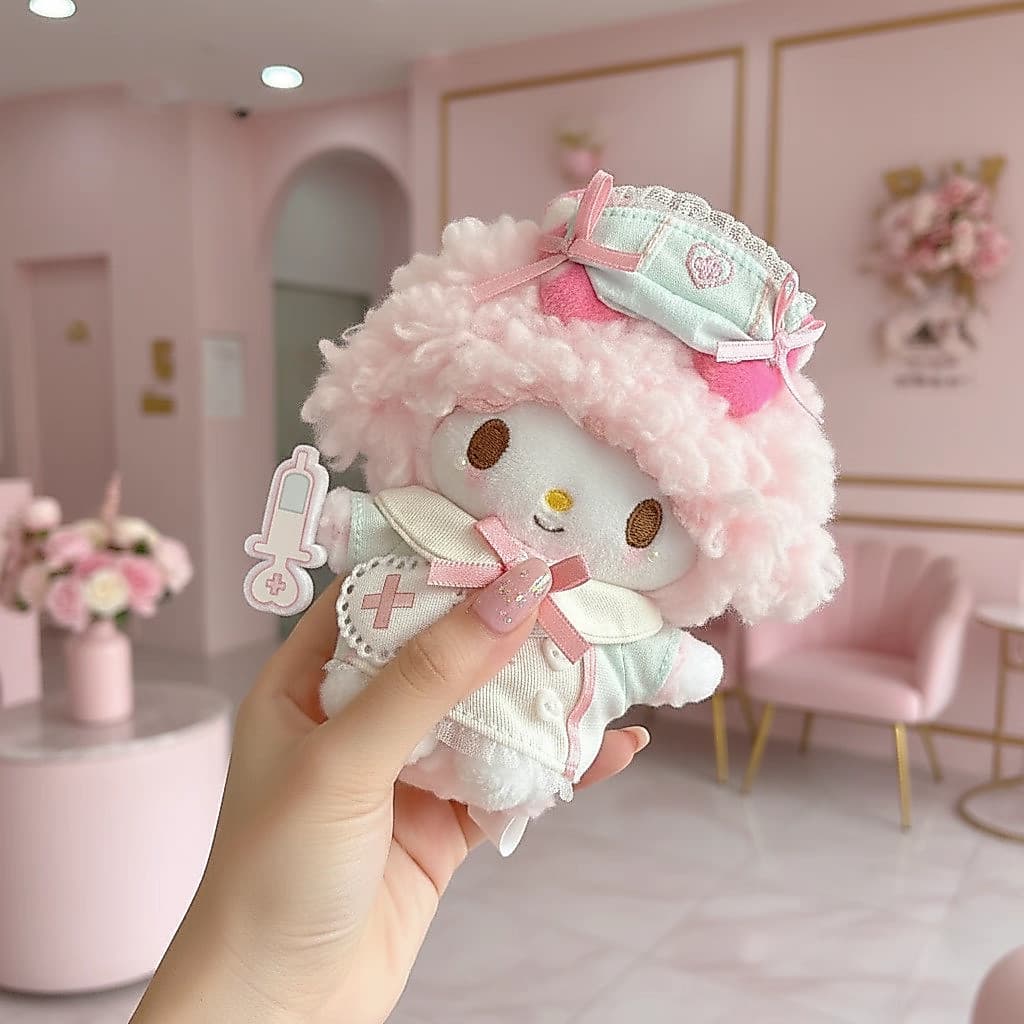 Chaveiro de Pelúcia Cordeirinho Piano, Presente de Pingente de Boneca Biano