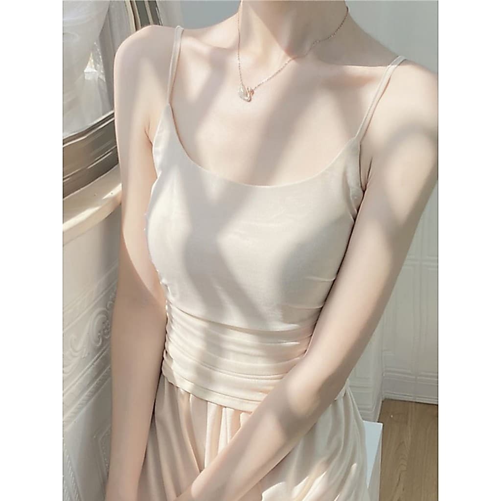 Damasco gelo seda pequena camisola feminina verão 2026 novo estilo interior exterior usar Base roupa interior francês bo