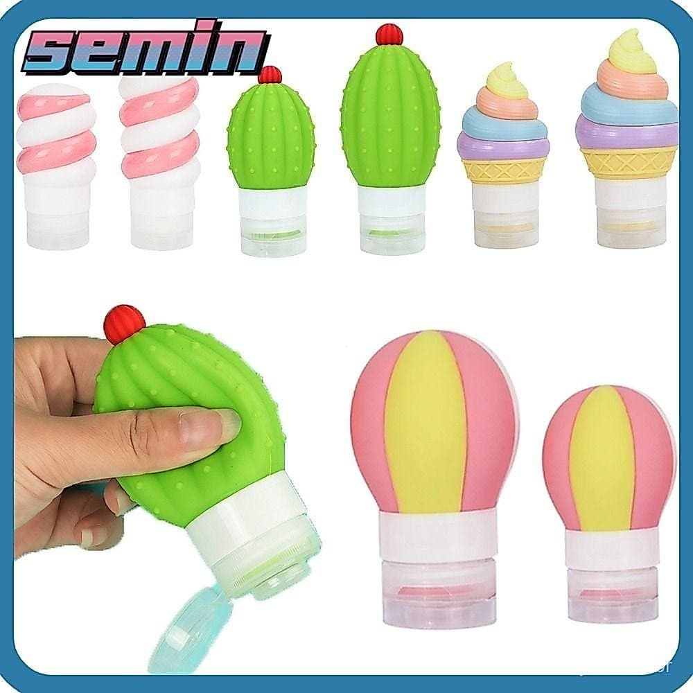 Garrafa de entrega SEMIN, Mini garrafa de viagem de Silicone macio, lindo dispensador de líquidos recarregável &*