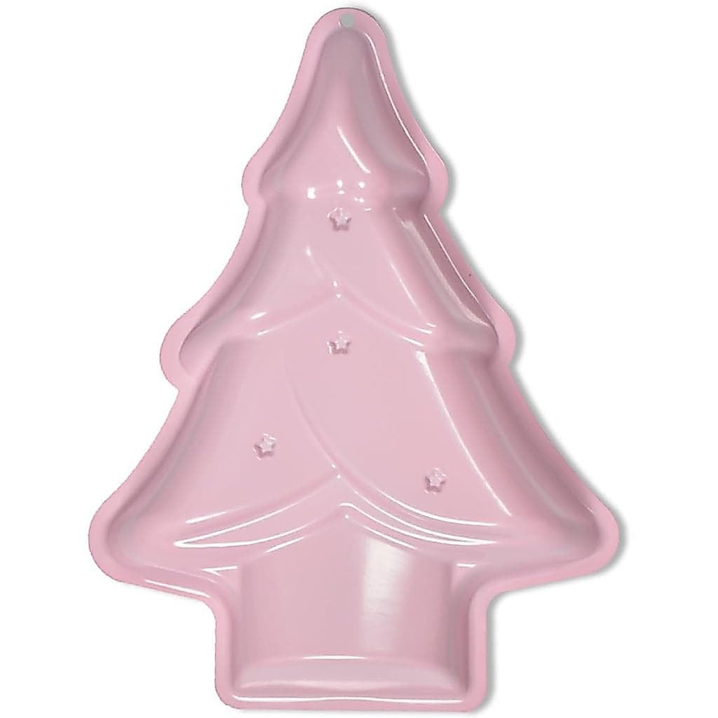 Forma de Bolo em Forma de Árvore de Natal, Molde de Alumínio para Assar, Perfeita para o Natal ou como Decoração, Rosa