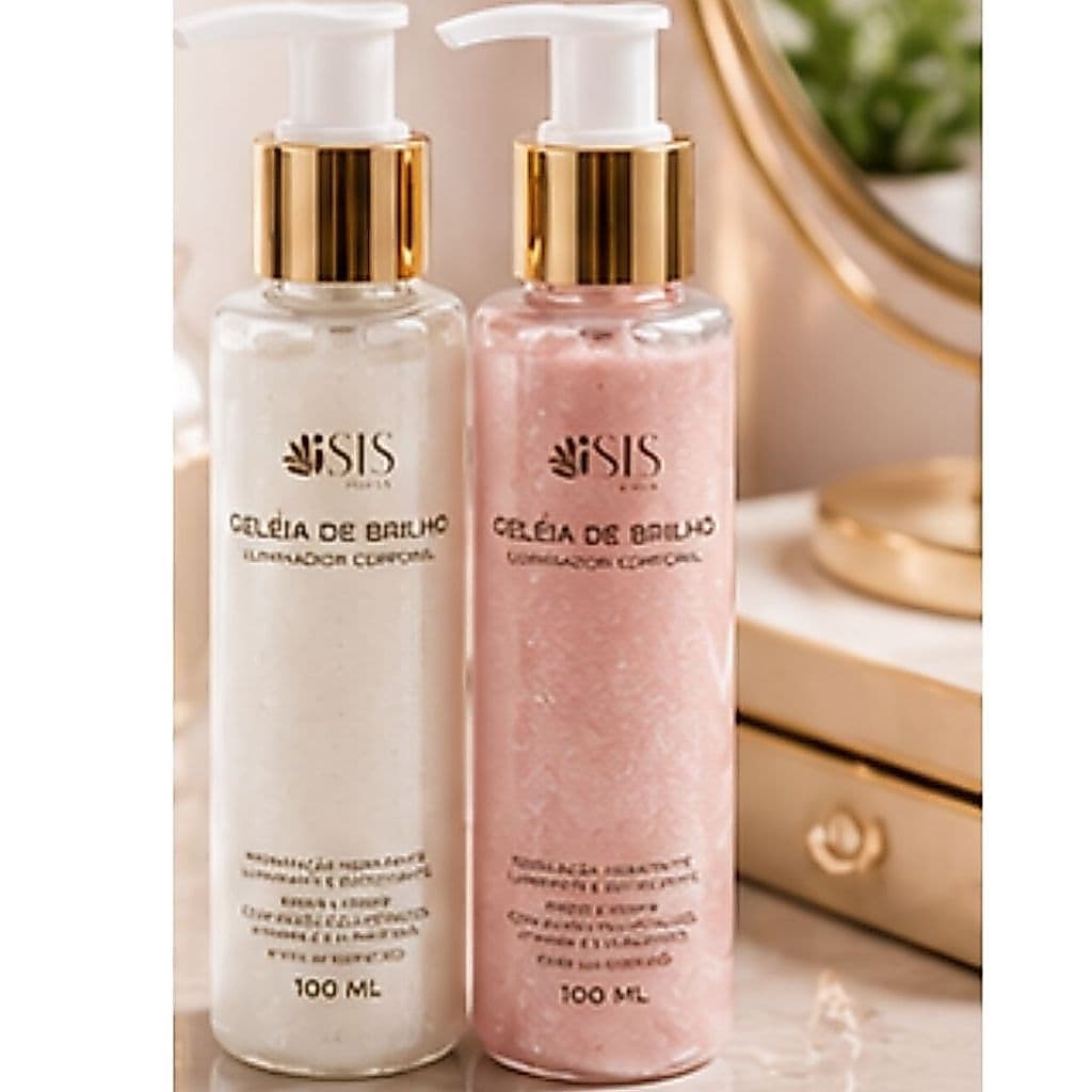 kit Geléia de Brilho Iluminador Rosto e Corpo Sis Beleza 100ml - Brilho Sofisticado Efeito Uniformizador Perolada Rosé