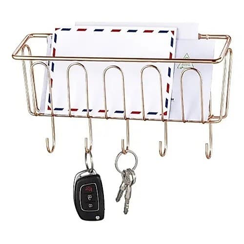 Organizador De Cartas E Porta Chaves Utensílios Cozinha Tempero Parede Cor Rose Gold Rose Passerini