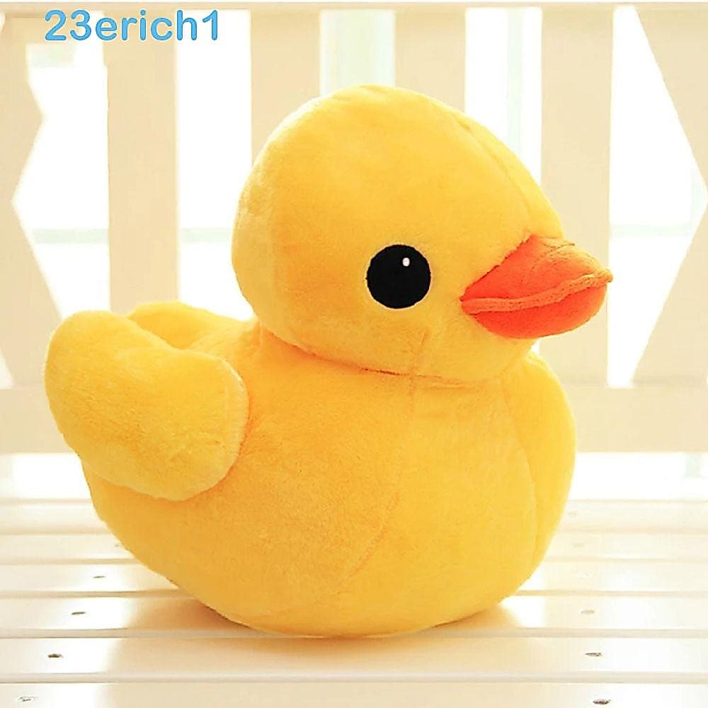 Brinquedo de Pelúcia Pato Amarelo ERICH1, Presente de Aniversário para Crianças, Almofada Macia 20cm 30cm, Animal de Pel