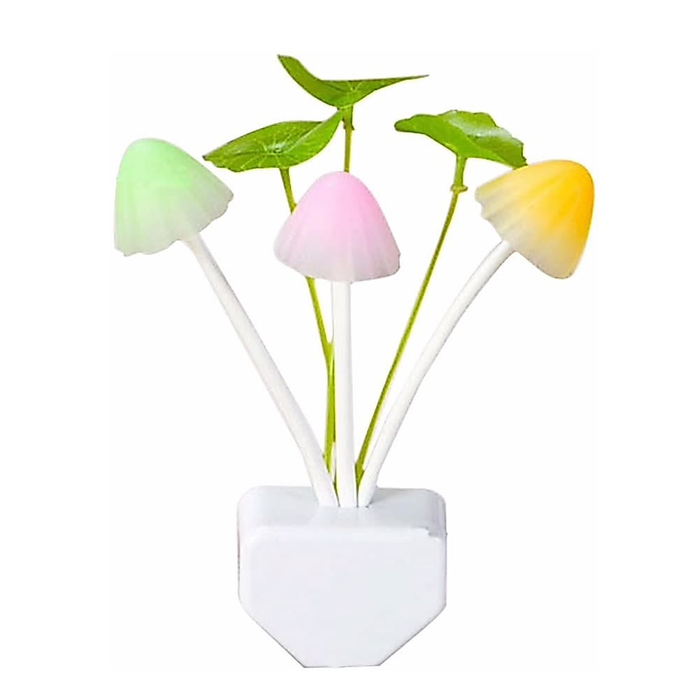 Mini Luminária Abajur Infantil Led Cogumelos Sensor Noturno Automático