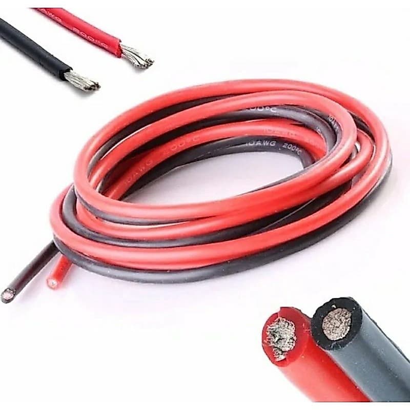 Fio siliconado 8awg 10awg 12awg 14awg 16awg 18awg 20awg 50cm vermelho e preto bateria lipo drone aeromodelo silicone