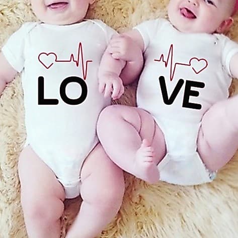 Body Do Bebê PERSONALIZADO Gemeos Love
