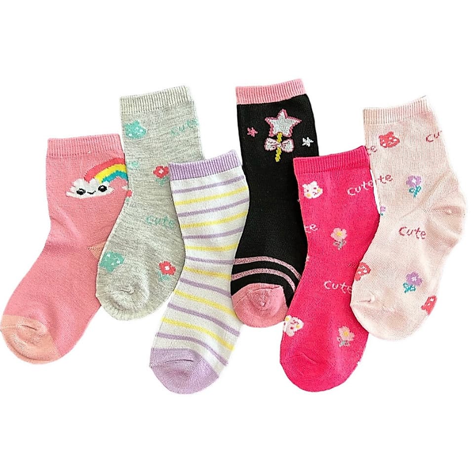 Kit com 6 pares de meias Menina infantil feminina