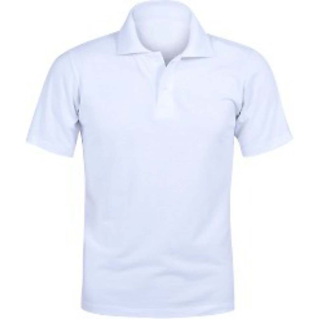 Camisa Polo Branca Masculina 100% poliéster c/185 gr Malha e Piquet anti-pilling (não faz bolinhas)