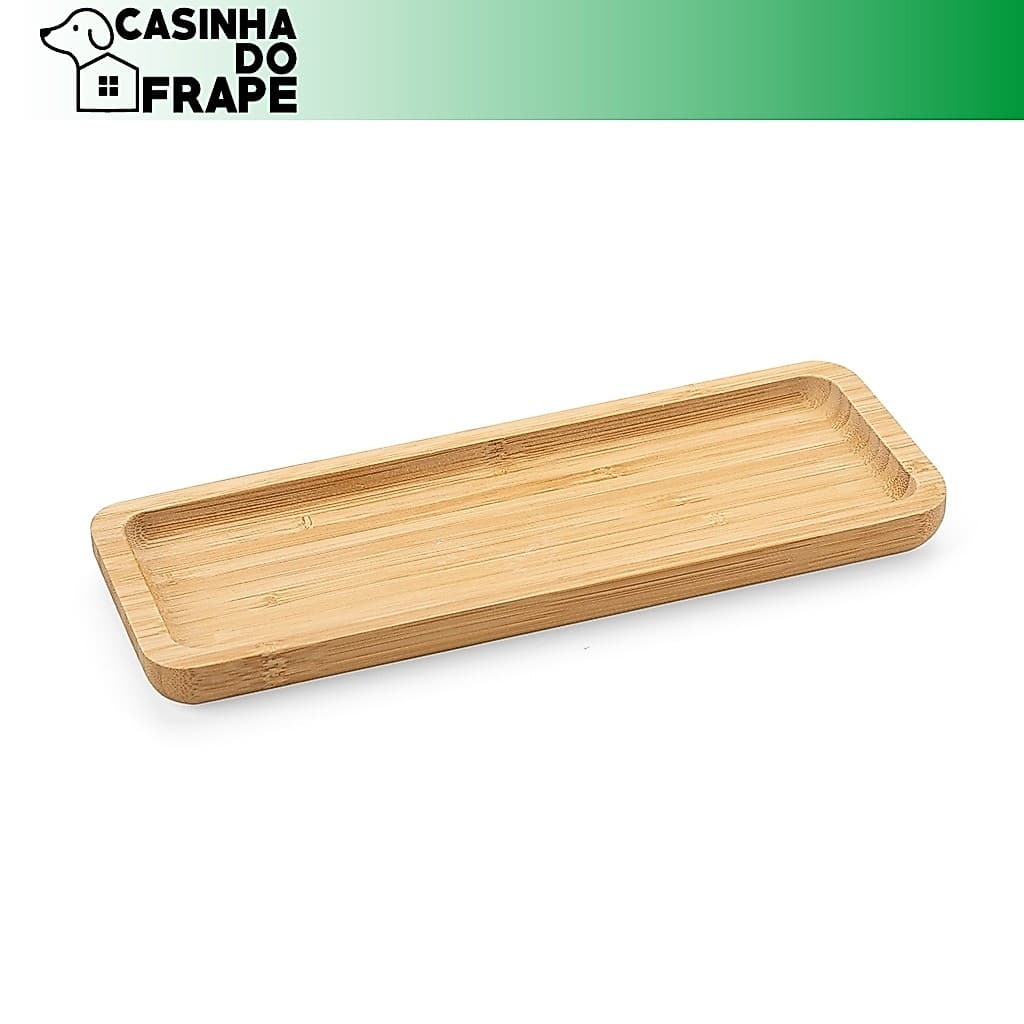 Petisqueira de Bambu Retangular Estreita 26 x 10, Cozinha, Casa, Petiscos, Servir, Utensilio, Queijo, Vinho