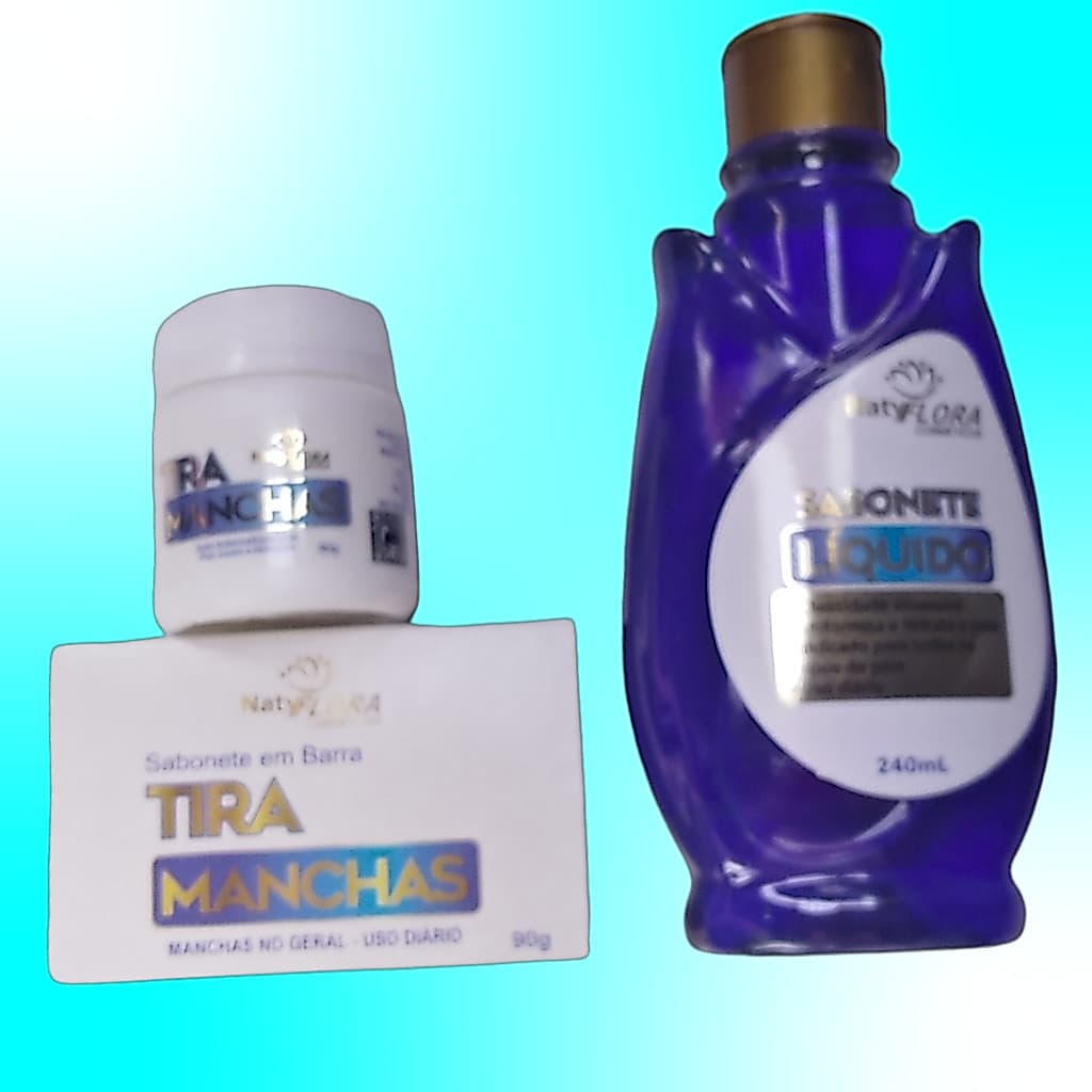 Kit Clareador Natyflora Tira Manchas 1 Creme 1 Barra 1 Líquido Original de Qualidade Naty Flora