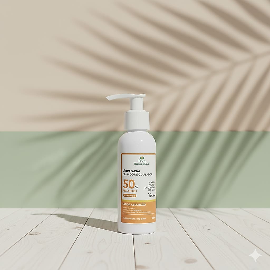 Sérum Facial - Firmador e Clareador - Mulateiro, Vitamina C e Colágeno - renova a elasticidade-120ml