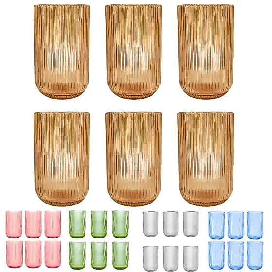 Jogo de Copos com 6 Unidades Luxo 460ml Graffiato Versalhes Canelado